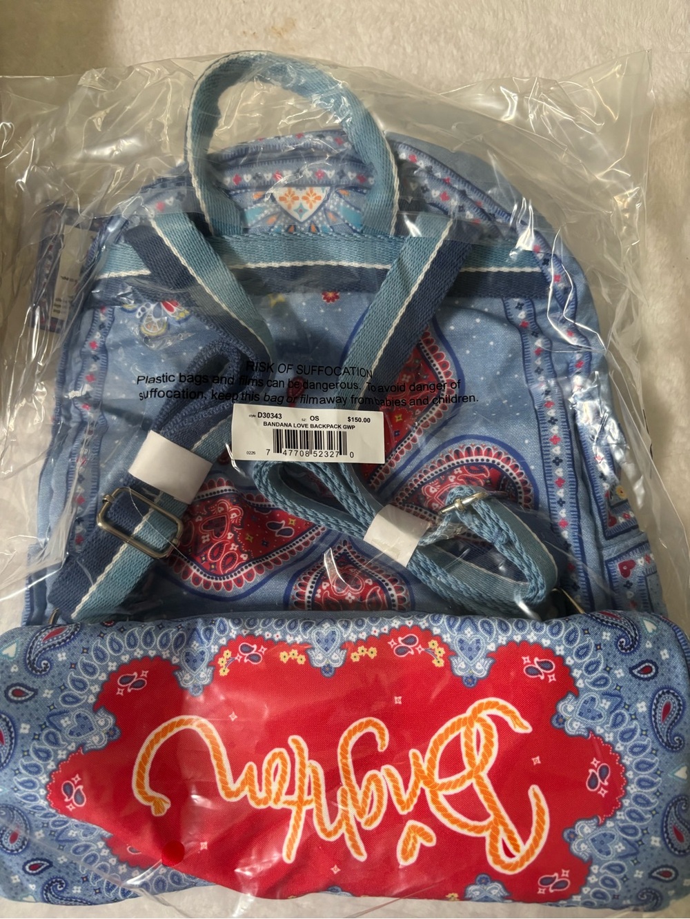 Brighton Yellow & Blue Floral Heart Tote and bandanna small backpack - Picture 10 of 10